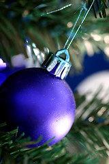 Image showing Christmas ornaments on tree.