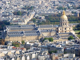 Image showing Aerial view to Les Invalides at Paris