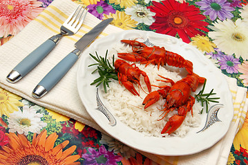 Image showing Crayfish meal