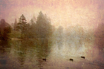 Image showing Lake Bohinj Slovenia retro