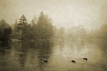 Image showing Lake Bohinj Slovenia retro