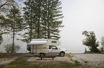 Image showing Camping by Lake Bohinj