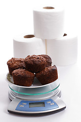 Image showing Bran Muffins and Toilet Paper
