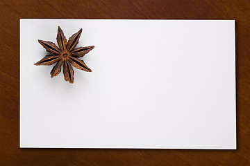 Image showing Blank Card with Star Anis