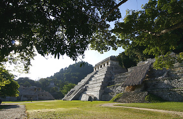 Image showing Temple of Inscriptions. Ruins of ancient Mayan city in Palenque,