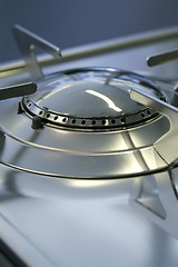 Image showing Gas stove burner hob close-up