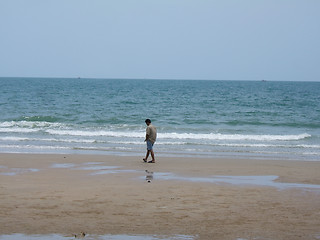 Image showing Alone on the beach