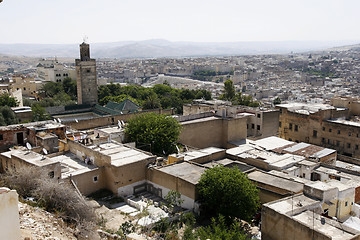 Image showing An overview of medina (old town) of an imperial city Fes, Morocc