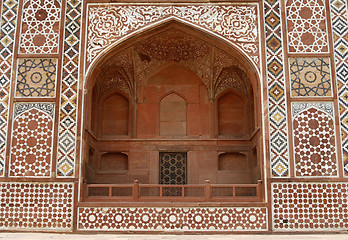 Image showing Ornate facade of Akbar's Tomb. Sikandra, Agra, India