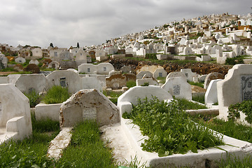 Image showing Old arabic cemetary. Fes, Morocco