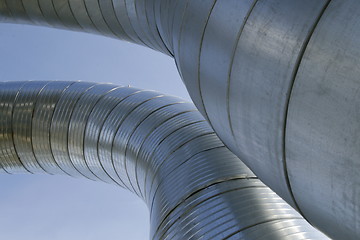 Image showing Modern metallic ventilation ducts