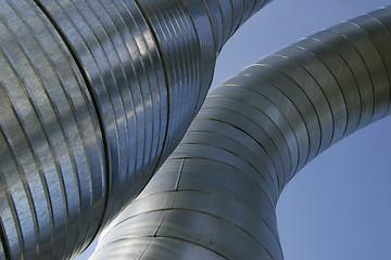 Image showing Modern metallic ventilation ducts