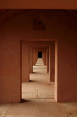 Image showing Old Indian temple with it's labyrinth of door