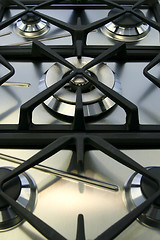 Image showing Brand new gas stove with 5 burners.