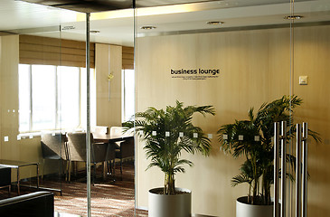 Image showing First Class Business Lounge area in the airport