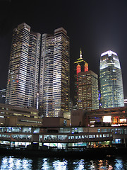 Image showing  	Skyscrapers at night