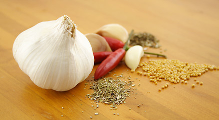 Image showing Garlic And Herbs