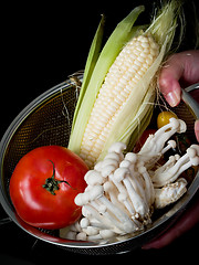 Image showing Mix of vegetables on black