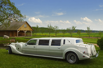 Image showing Light limousine in the meadow