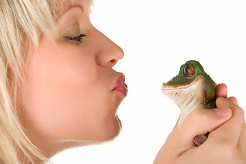 Image showing kissing a frog