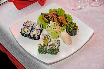 Image showing At Sushi bar