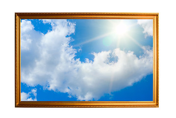 Image showing golden frame filled with sky