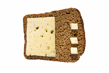 Image showing Rye bread with cheese 