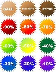 Image showing vector sale stickers 