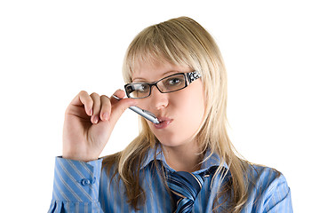 Image showing  Businesswoman with pen