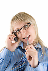 Image showing Speaking on phone