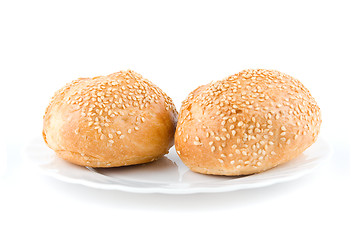 Image showing Two sesame buns