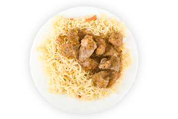 Image showing spaghetti and meat 
