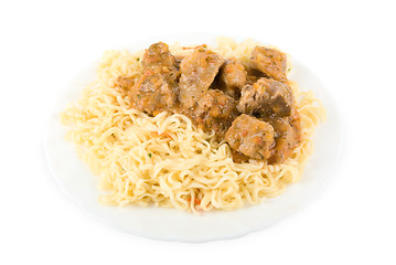 Image showing spaghetti and meat