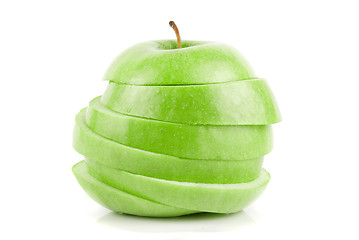 Image showing Sliced green apple