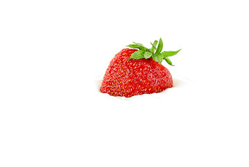Image showing strawberry in sour cream