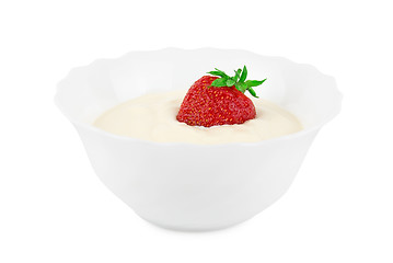 Image showing Strawberries with cream