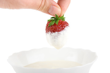 Image showing Strawberry in cream