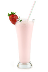 Image showing fresh strawberry milkshake