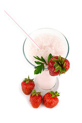 Image showing fresh strawberry milkshake