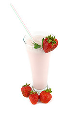 Image showing strawberry milkshakes 
