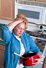 Image showing Mature Woman in Kitchen