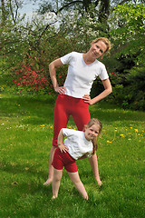 Image showing Mother and daughter - training