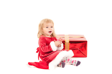 Image showing Little christmas baby-girl