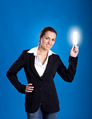 Image showing Bussinesswoman having an idea