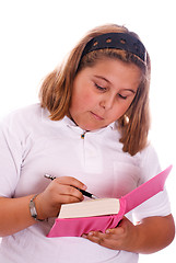 Image showing Girl Writing In Diary