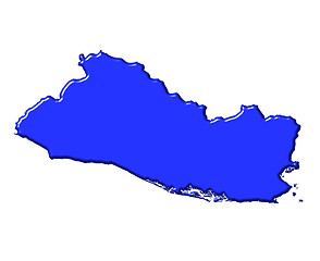 Image showing El Salvador 3d map with national color
