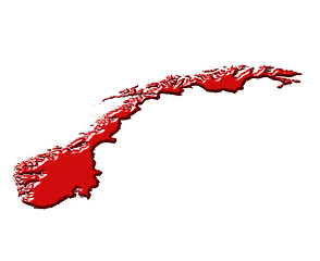 Image showing Norway 3d map with national color