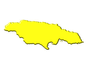 Image showing Jamaica 3d map with national color
