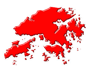 Image showing Hong Kong 3d map with national color