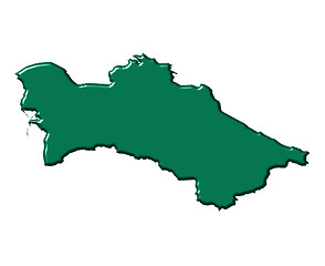 Image showing Turkmenistan 3d map with national color